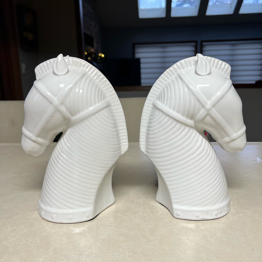 White Ceramic Trojan Horse Sculptures